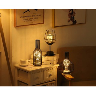 Creative light 3D Wine glass Night LED Table lamp Gift 