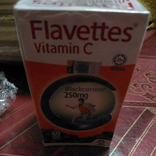 Flavettes Vitamin C - Blackcurrant (250mg x 60s)  Shopee 