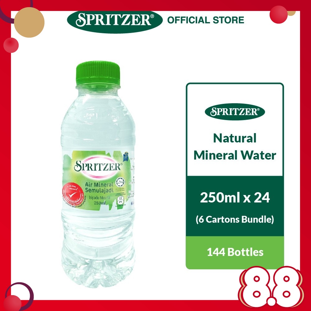 Spritzer Natural Mineral Water - 6 Shrink Wrap Bundle (250ml x 24 ...