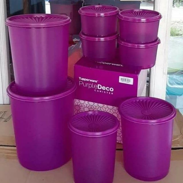 Tupperware Purple Deco Canister Set (8pcs) Shopee Malaysia