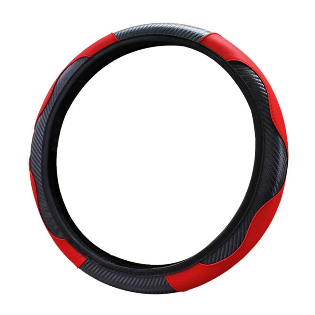 Universal Car Steering Cover Carbon 6D PU Leather Steering Wheel Cover