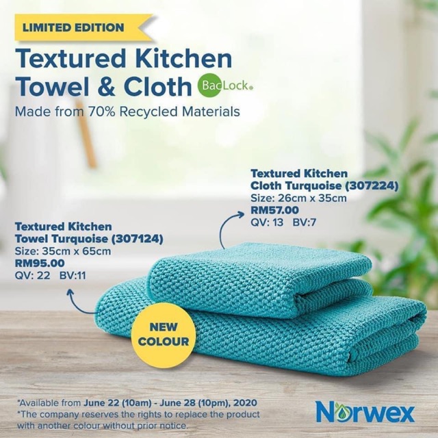 Ready Stock Norwex Textured Kitchen Towel Cloth Shopee Malaysia