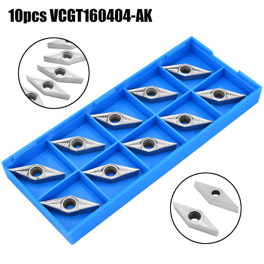 10pcs VCGT160404-AK Blades Carbide Inserts for Lathe Tool Turning Bar 30*6*5mm