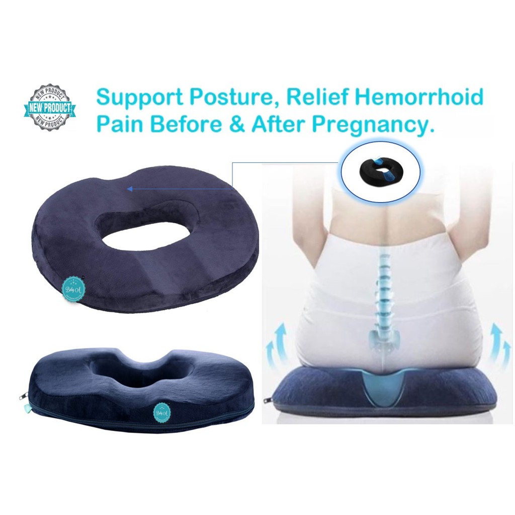 Breathable Donut Tailbone Pillow Pregnancy Hemorrhoid Post Natal Back