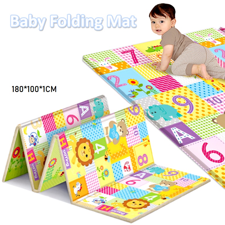 Foldable Baby Crawl Playmat Floor Carpet Foam Pad Bedroom Rug Soft Play Mat 180 x 100cm / Tikar Bayi Kanak
