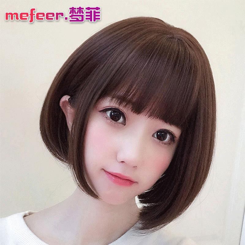 Available 假发女短发头套短直发bobo头网红波波头假发套齐刘海假头发hair Shopee Malaysia