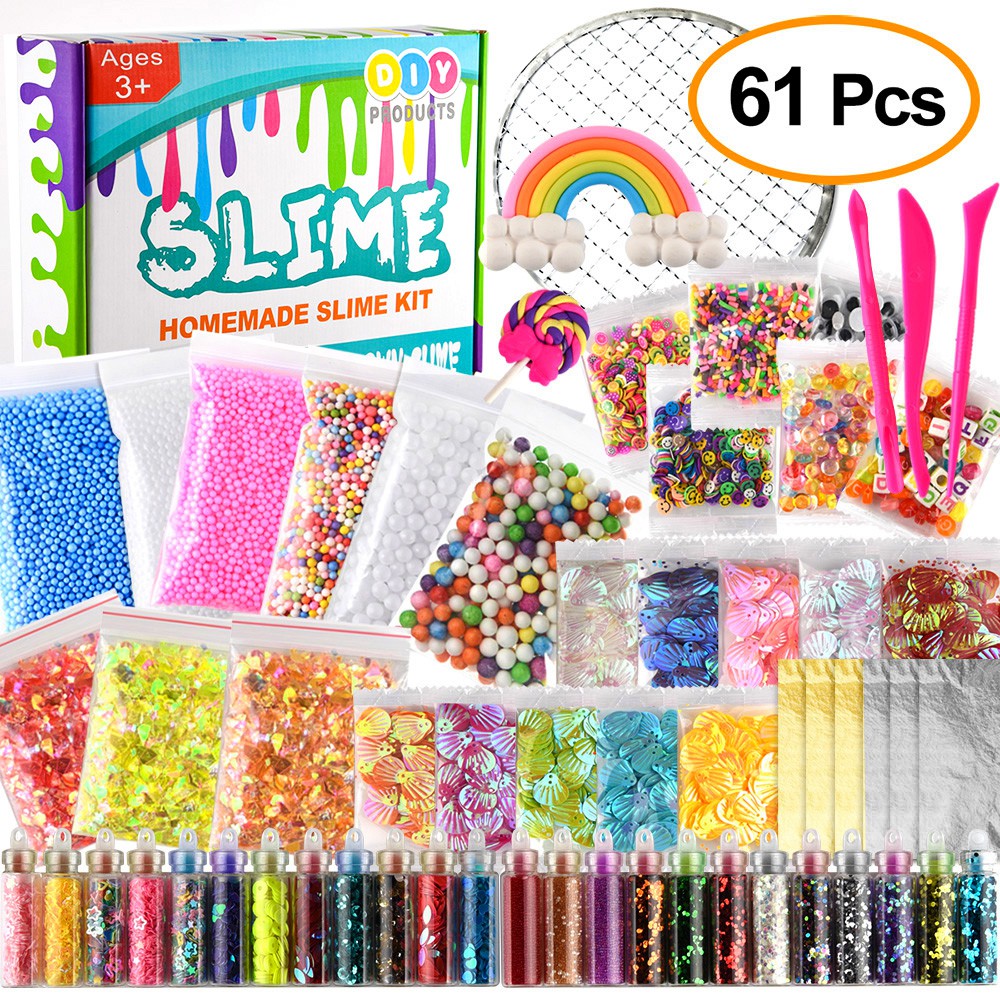 61 Packs Slime Supplies Kit for Slime Making DIY Craft Gift for Kids