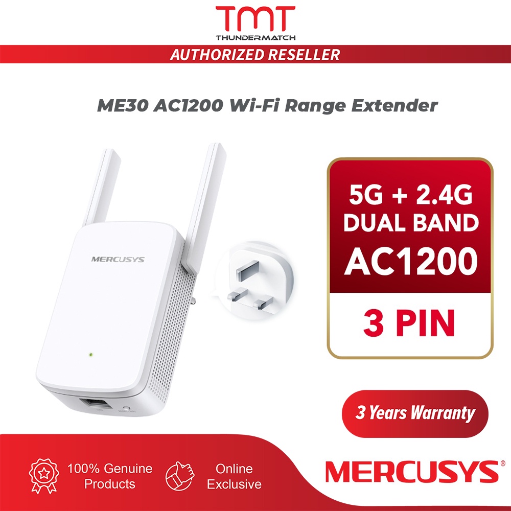 Mercusys (By TPLink) ME30 AC1200 Dual Band Wireless WiFi Range