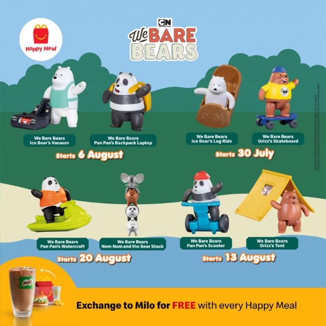 We Bare Bear McDonald's Happy Meal Toys 