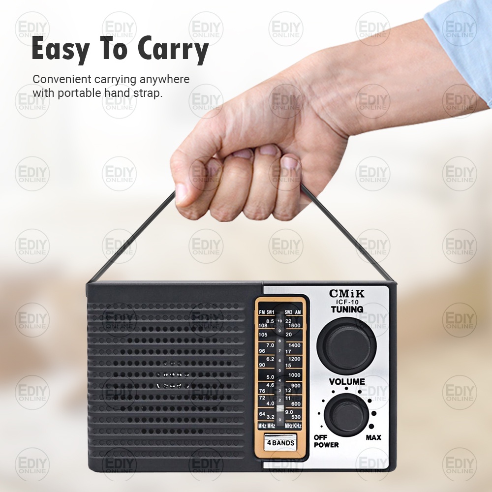 NEW】 CMIK MK-10 High Sensitivity Portable Radio Player Receiver  AM/FM/SW1/SW2 4 BAND 收音机 | Shopee Malaysia