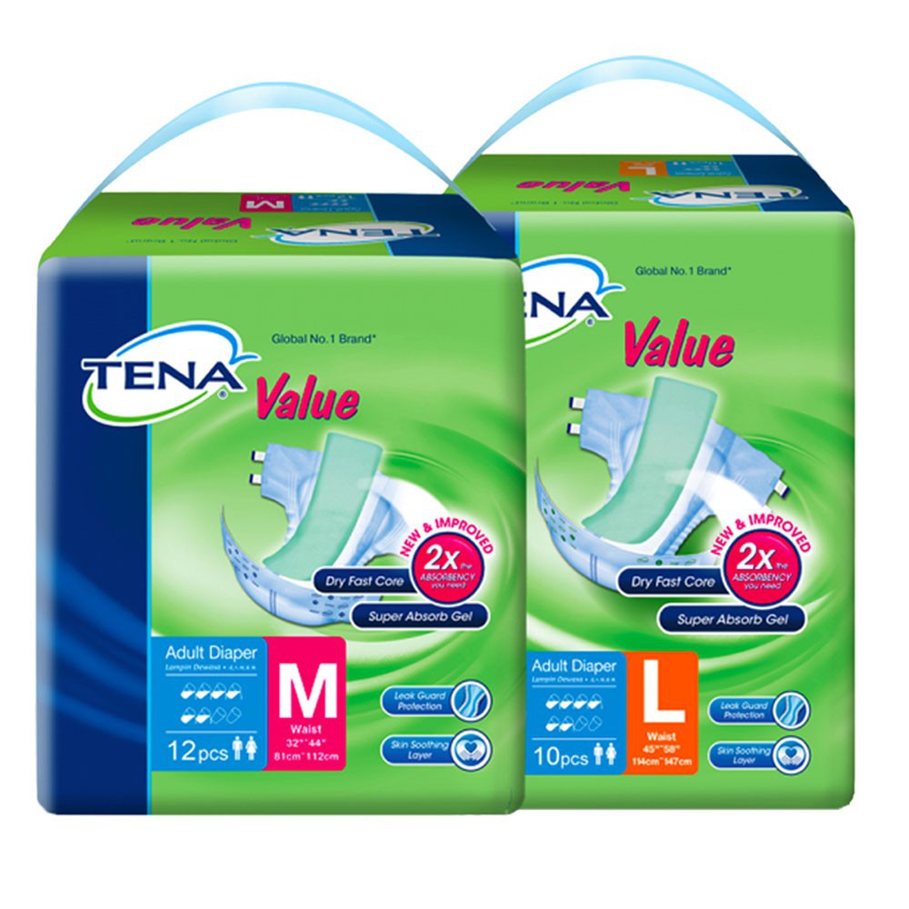 Tena Value Adult Tape Diaper M10/L8 Shopee Malaysia