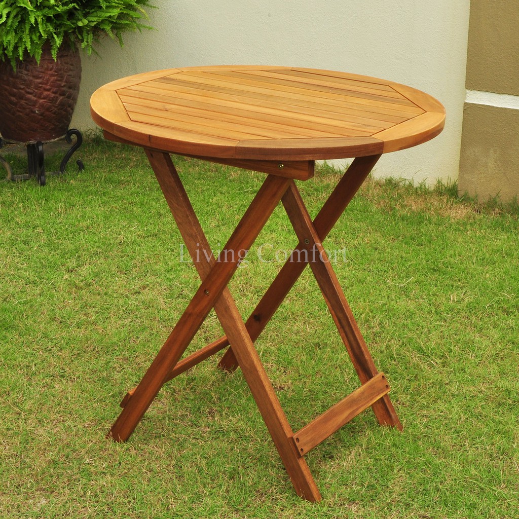 EDEN R700 Outdoor table /Garden Folding Table Round 70cm (Acacia Wood