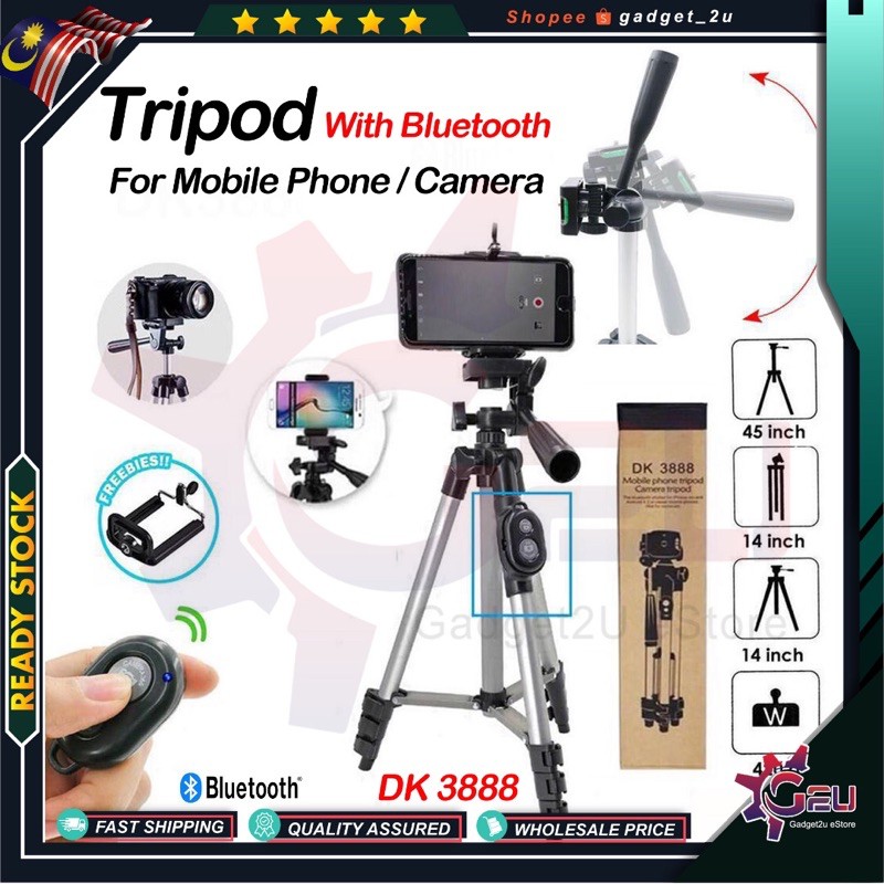 Tripod DK3888 with Bluetooth Shutter for Mobile Phone ,Selfie Tripod ...