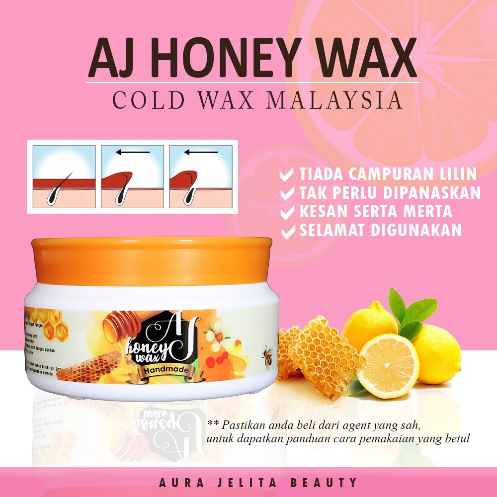 *PENUTUP PUTIH*AJ Honey Wax Handmade Clean & Smooth Hair Removal Honey