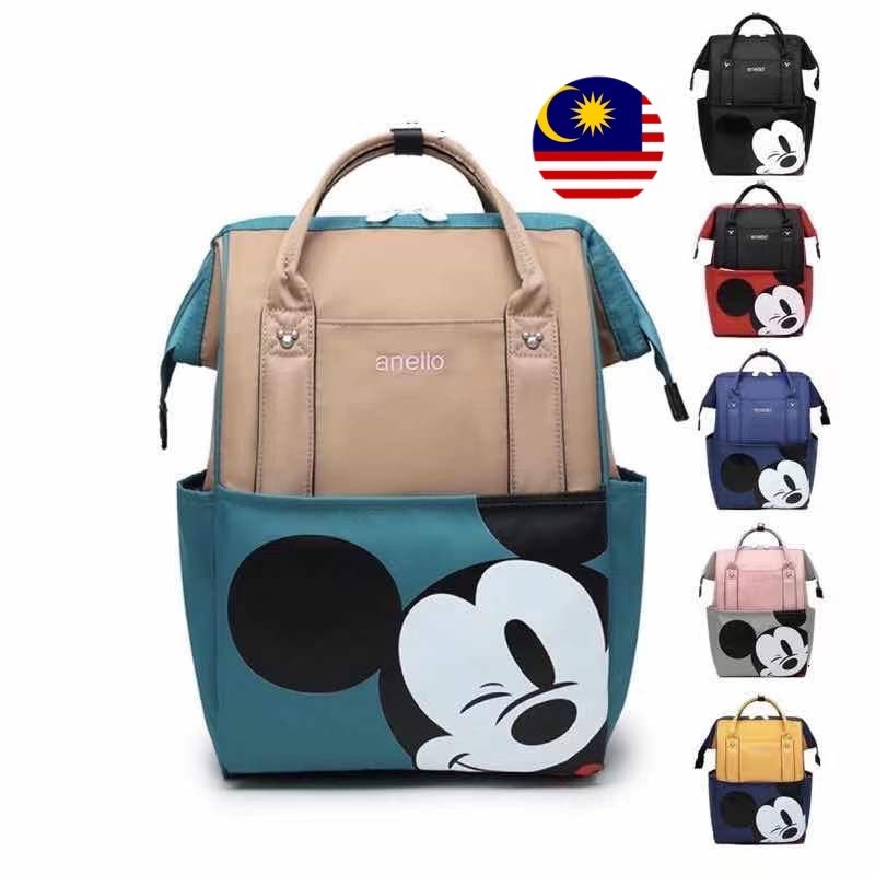 Malaysia Ready Stock Mickey Mouse Hello Mummy Bagschool Bag Travel 