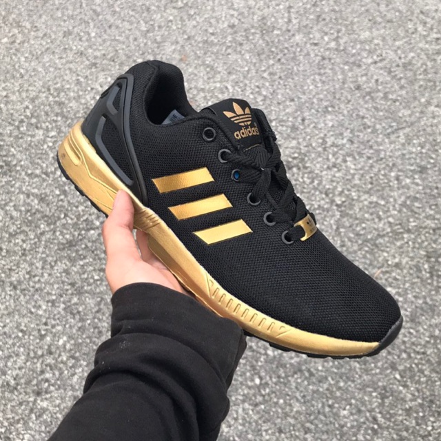 adidas zx flux black and gold
