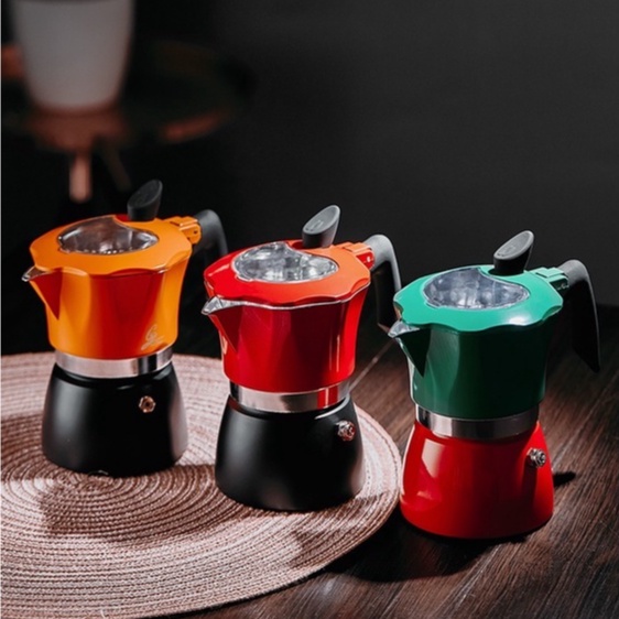 Moka Pot Coffee Maker Aluminum MochaEspresso Pot Italian Coffee Machine Rapid Stovetop Coffee Brewer Cafe Tool 150/300ml