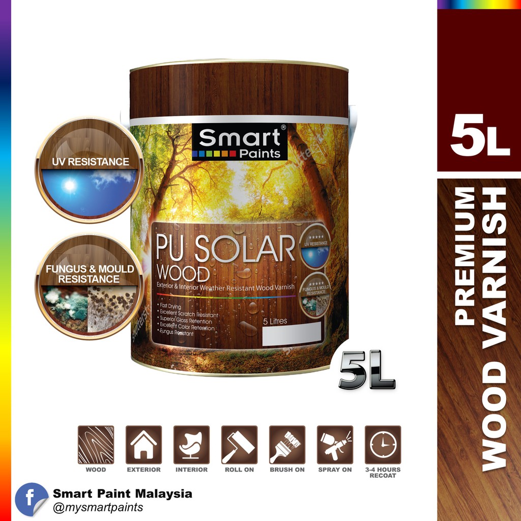 Smart Paints PU Solar Wood 5L Shopee Malaysia