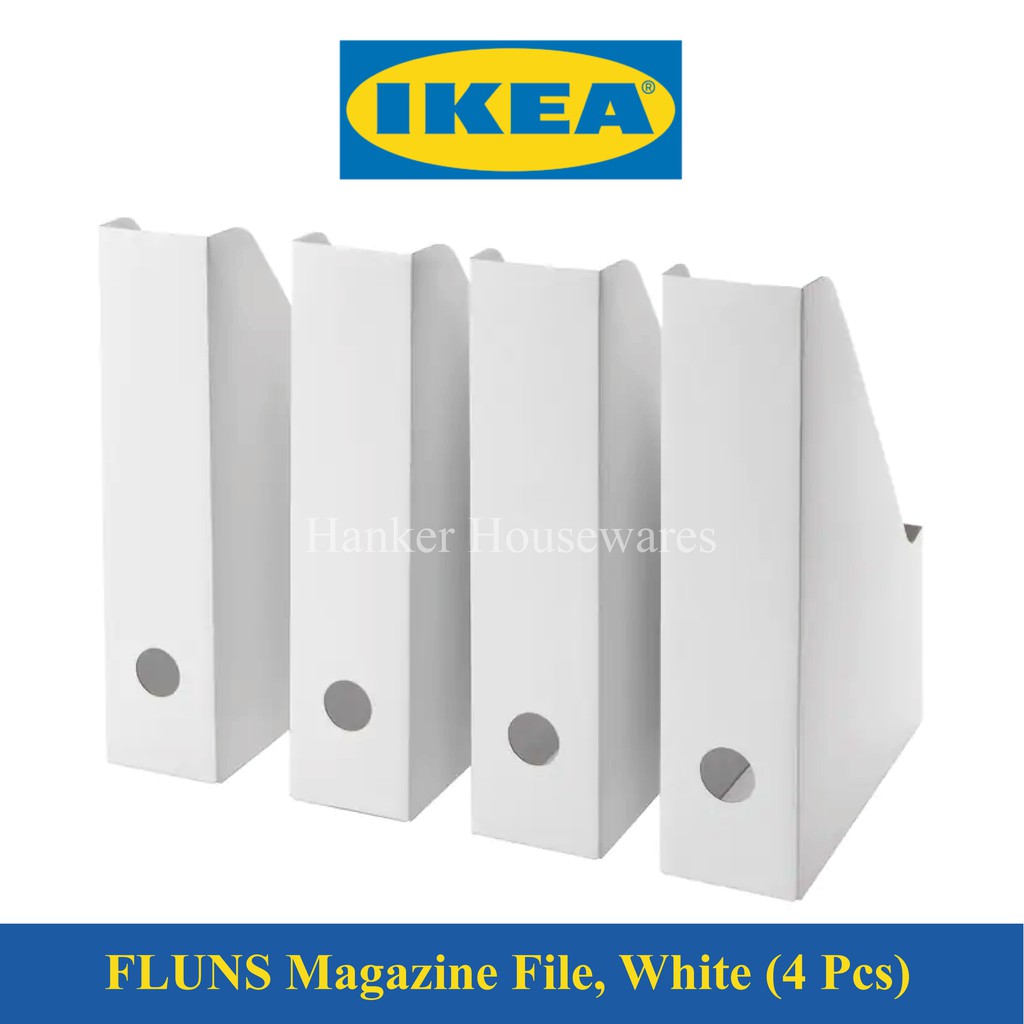 IKEA FLUNS Magazine File, White (4 Pcs/ Pack) Shopee Malaysia