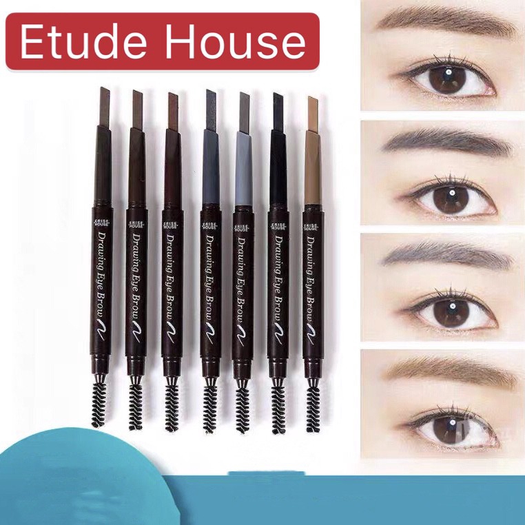 Etude House Drawing Eyebrow Pencil Waterproof Double Head With Eyebrow Brush Korea Automatic Shopee Malaysia