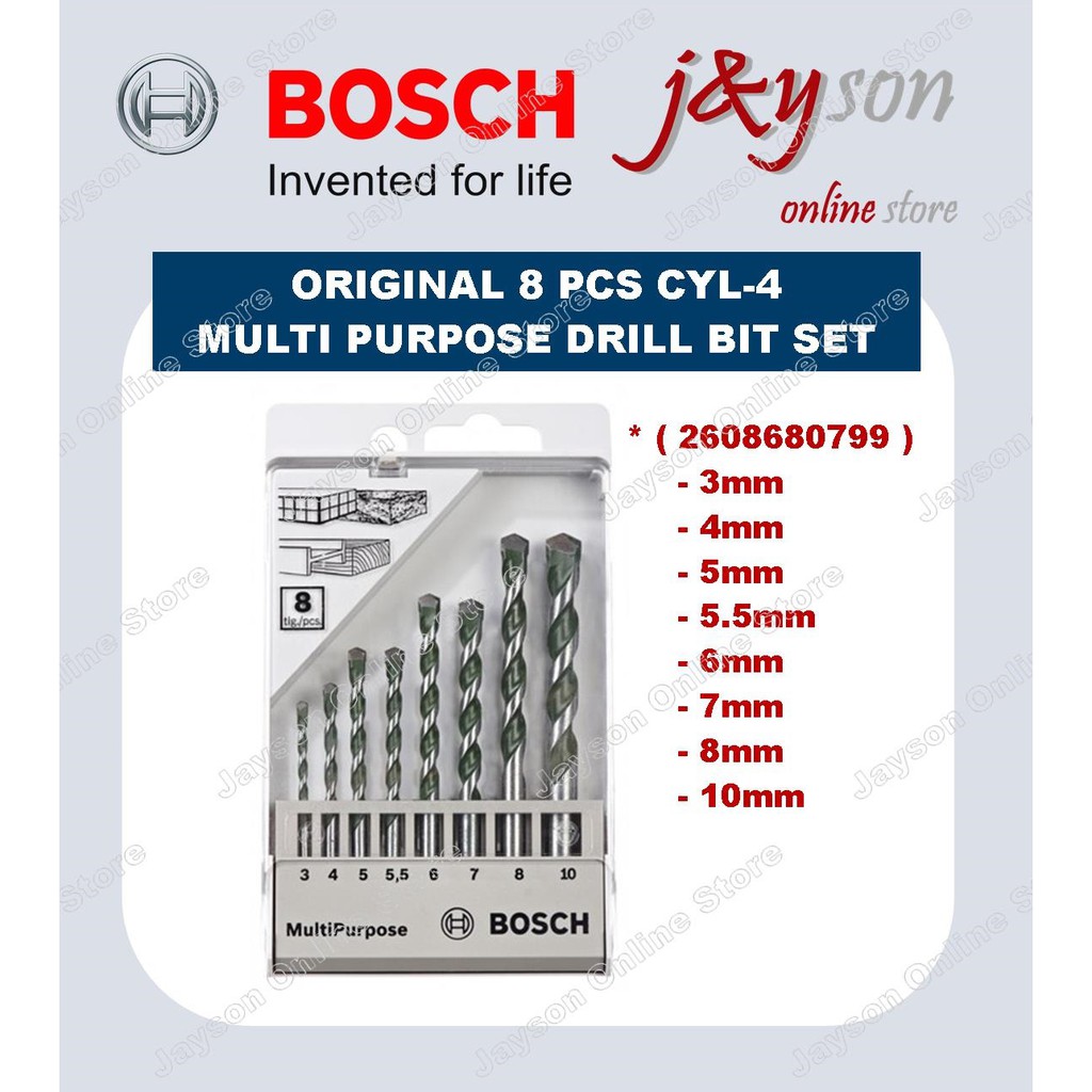 BOSCH CYL4 Multi Purpose Drill Bit Set 2608680798 / 2608680799