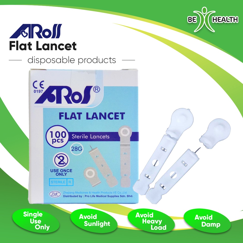 ( Ready Stock) Aros / Primes Blood Lancet Flat type / Lancet Darah