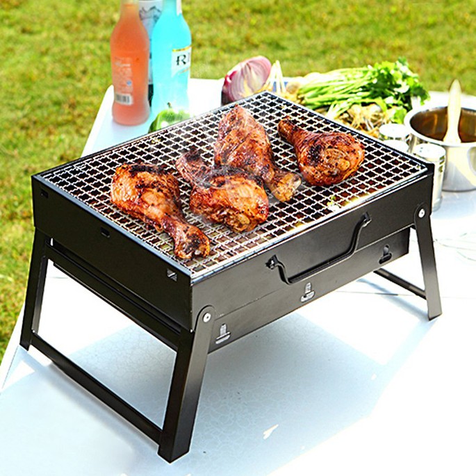 Happy BBQ Portable Charcoal Grill Pan Home Outdoor Camp Cooking