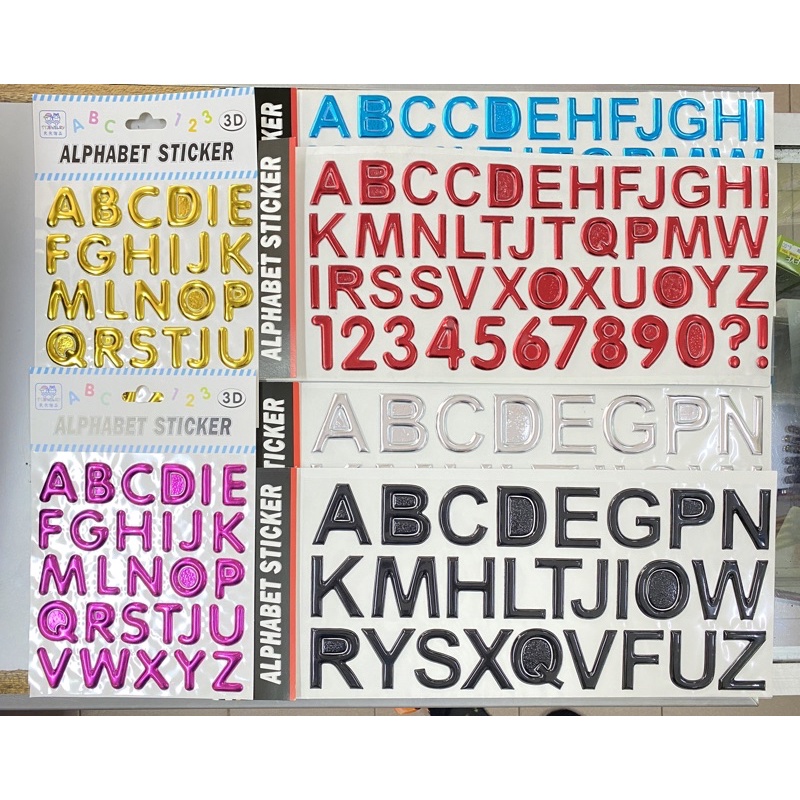 ABC/123 Big 3D Alphabet Sticker 1 Sheet Shopee Malaysia