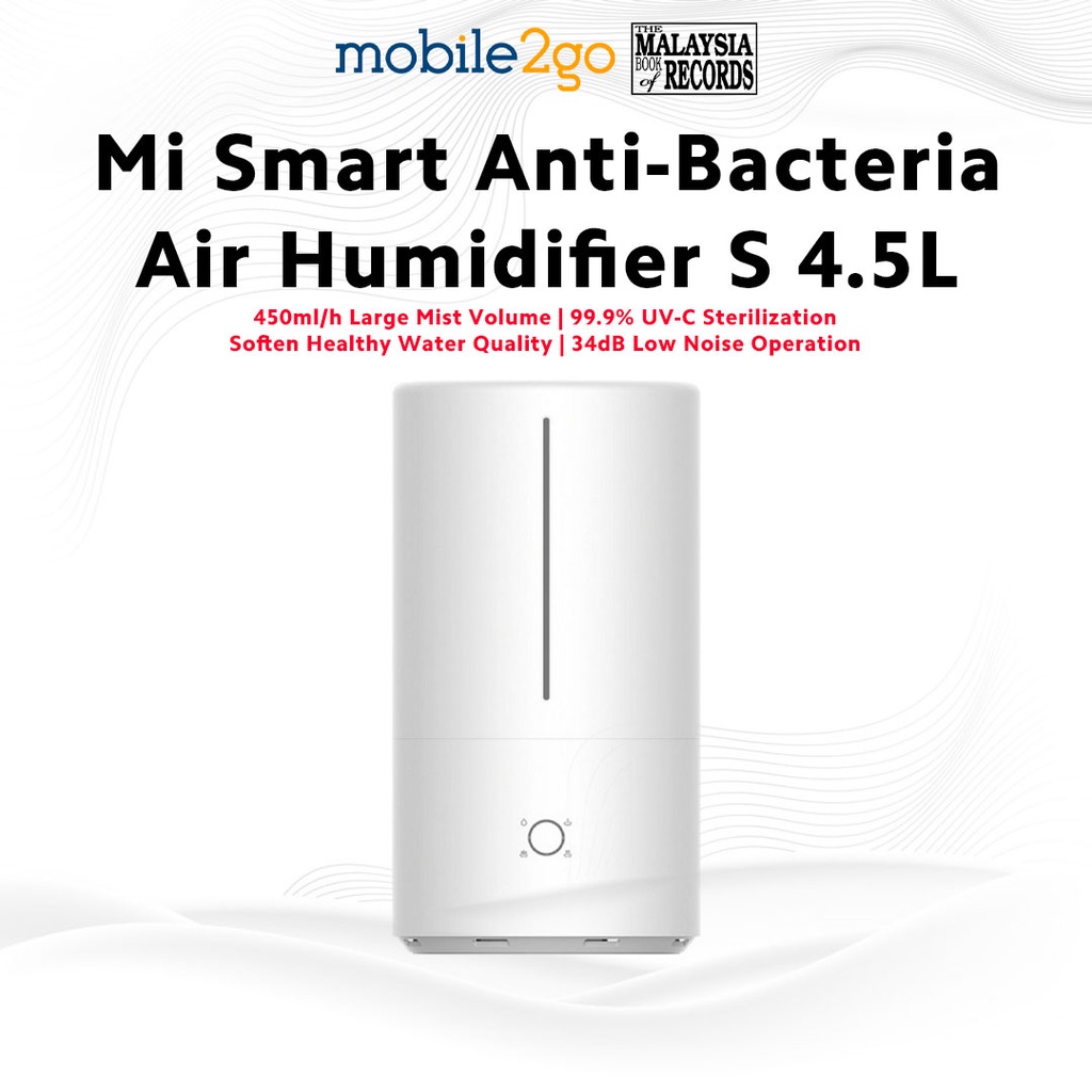 Mi Smart Large Mist Volume AntiBacteria Air Humidifier S 4.5L with 1 Year Warranty Shopee