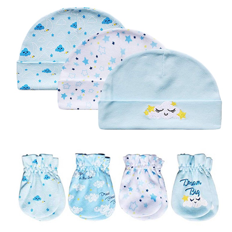 newborn hats and scratch mitts