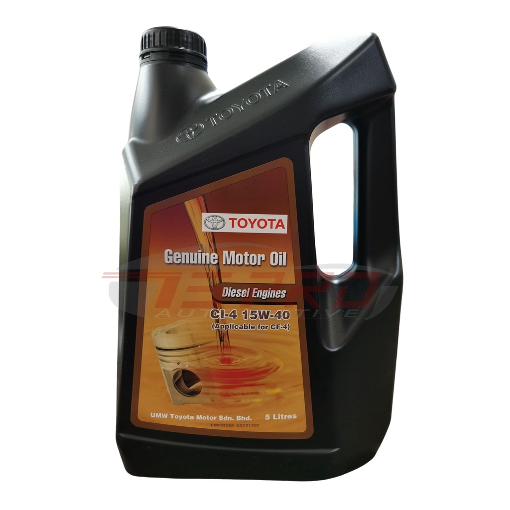 Toyota Genuine 15W-40 15W40 API CI-4 Engine Oil (5L) [For Diesel Engine ...