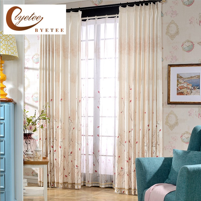 Drapes Living Room Bedroom Blackout Curtains For Fabric Pastoral