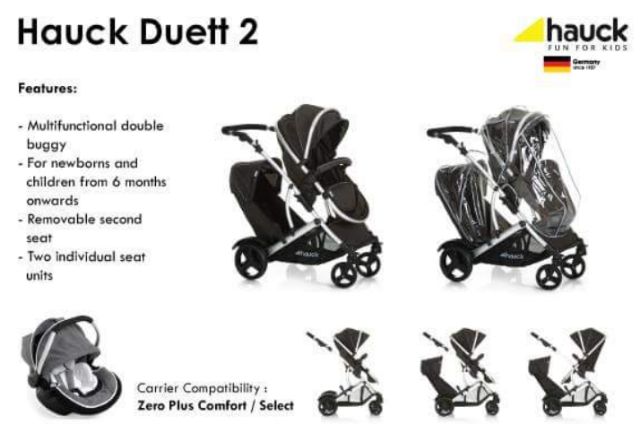 hauck duett 2 tandem pushchair