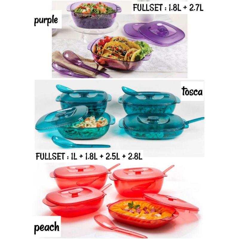Readystock Tupperware Classy Crystalline Set set hidang serving