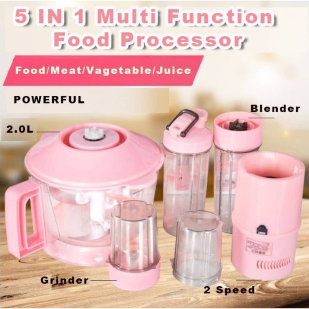 🌹READY STOCK🌹 5 IN 1 Multi Function Food Processor blender set grinder Mixer / Mesin Memproses Makanan Pelbagai fungsi