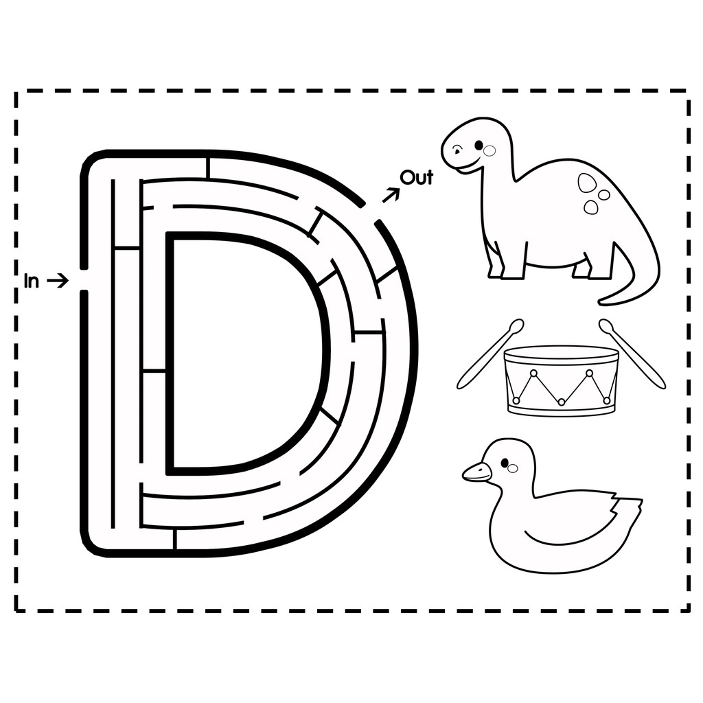 Hardcopy] Alphabet Maze Worksheet | Preschool Kids Activity | Colouring | Shopee Malaysia