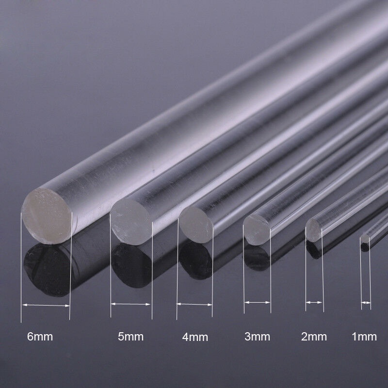 1/5/10pcs Clear Acrylic Rod 1mm-20mm Diameter x100/200/250/300mm Long Round Perspex Solid Bar