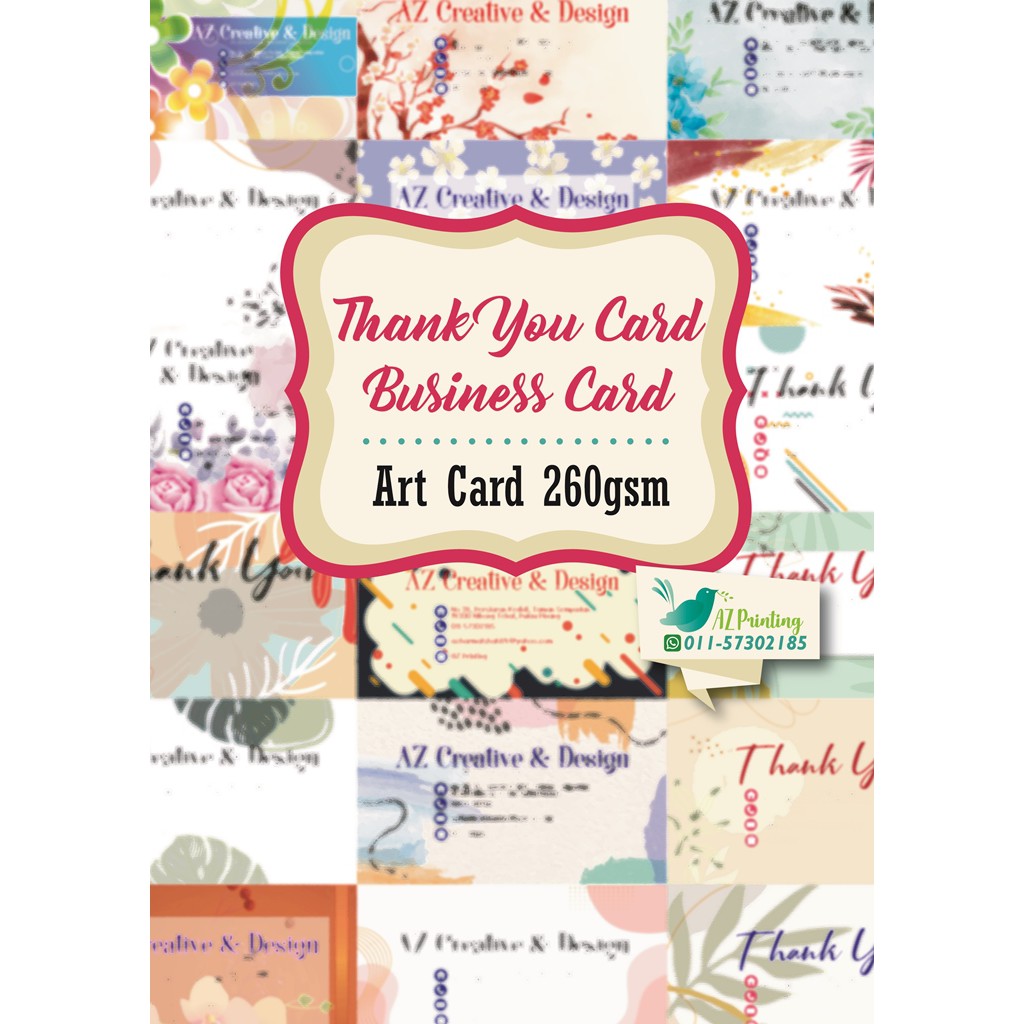 Buy Thank You Card Business Card Kad Bisnes Name Card Kad Nama Print Depan Sahaja Seetracker Malaysia