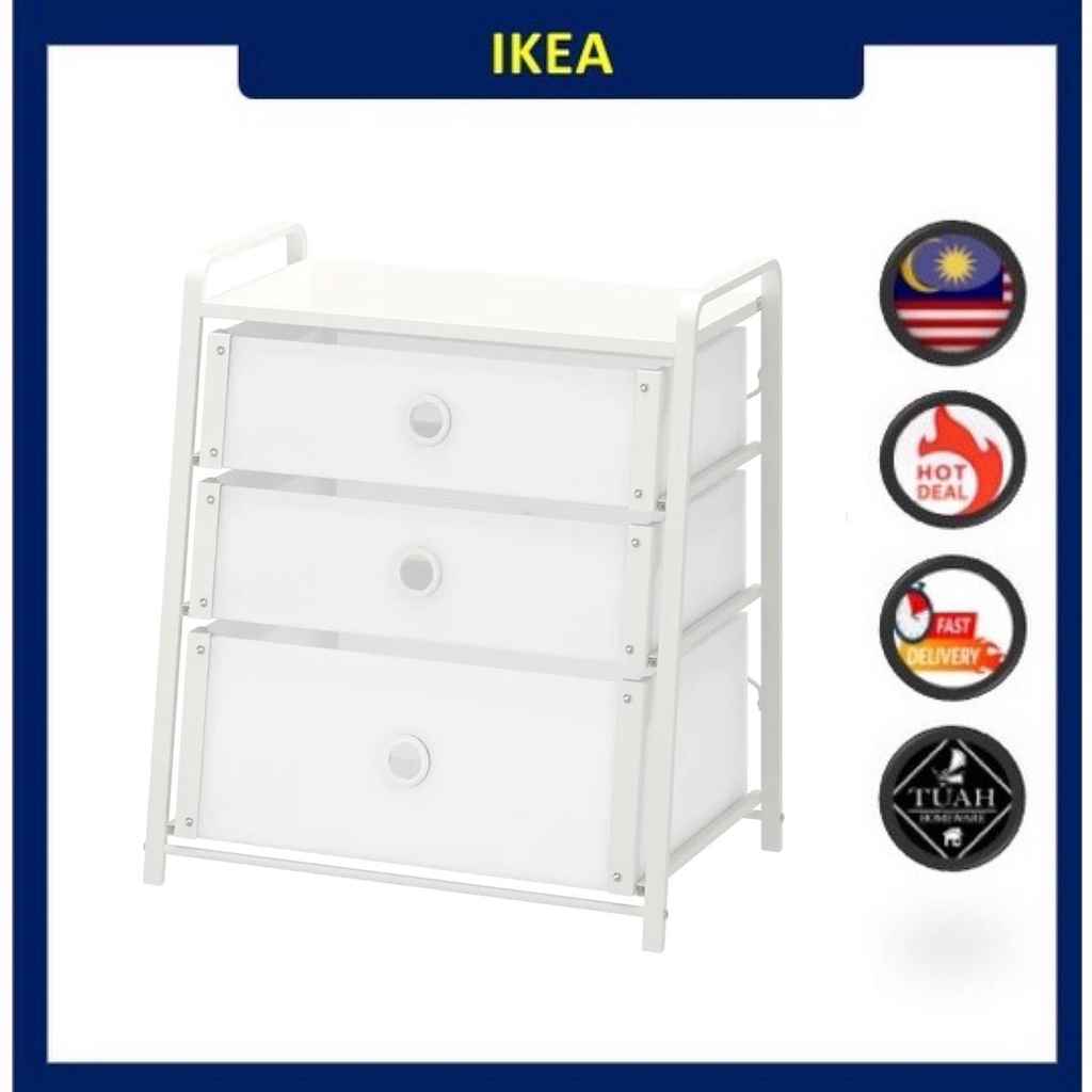 IKEA LOTE Chest of 3 Drawers (55x62 cm) Shopee Malaysia