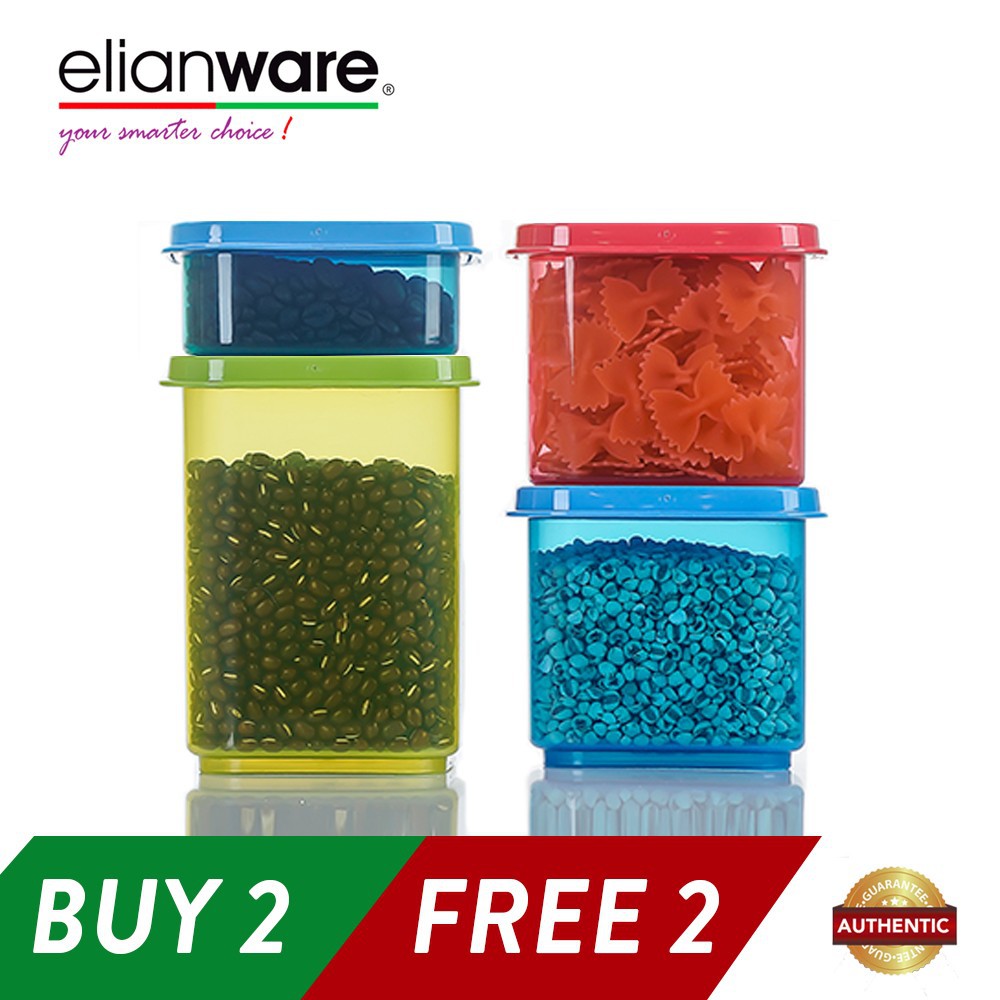 Elianware Stackable Plastic Food Containers Set (4 Pcs)