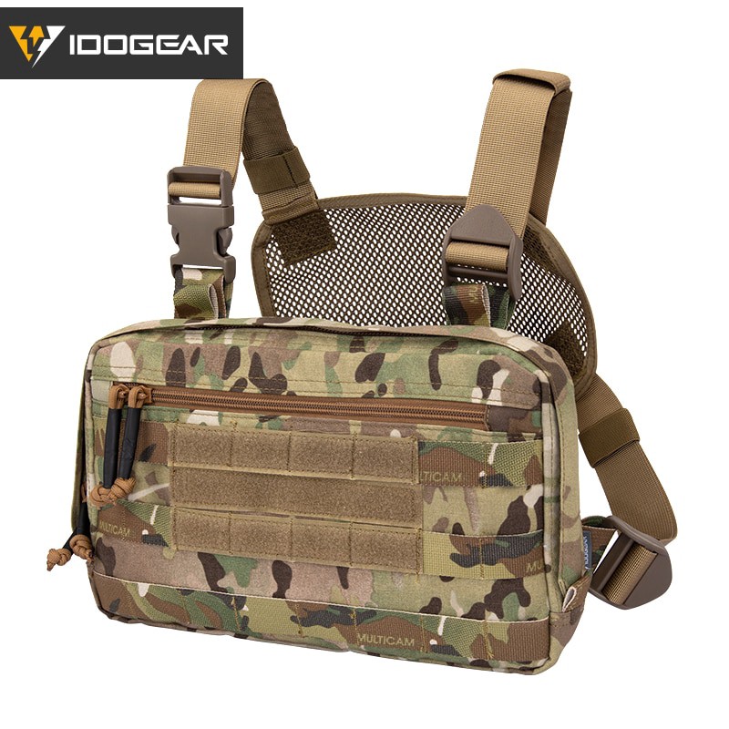 ✑IDOGEAR Tatcical Bag Chest Recon Rig MOLLE Shoulder Multi-Purpose Military Army Combat Equipment EDC Pouch 3537 Hikin