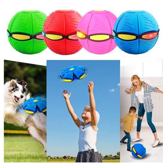 Magic Flying Saucer Ball UFO Flat Throw Disc Ball With LED Light Toy