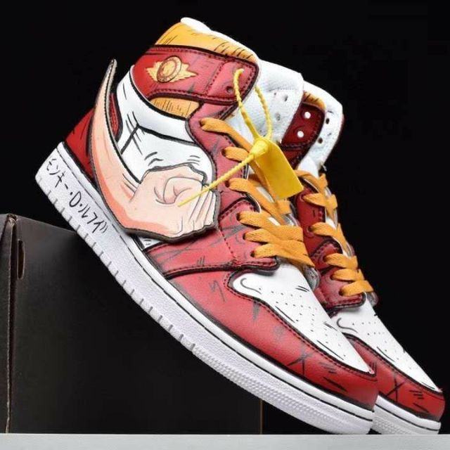 🇲🇾READY STOCK🇯🇵NIK3 x ONE PIECE AJ1 size 42 / 7.5 uk [Monkey D. Luffy