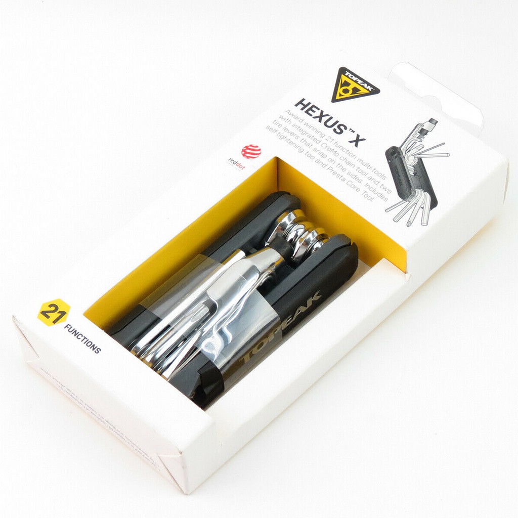 Topeak Hexus X 21-Function Bicycle Multi-Tool w// Chain Tool /& Torx /& Tire Levers