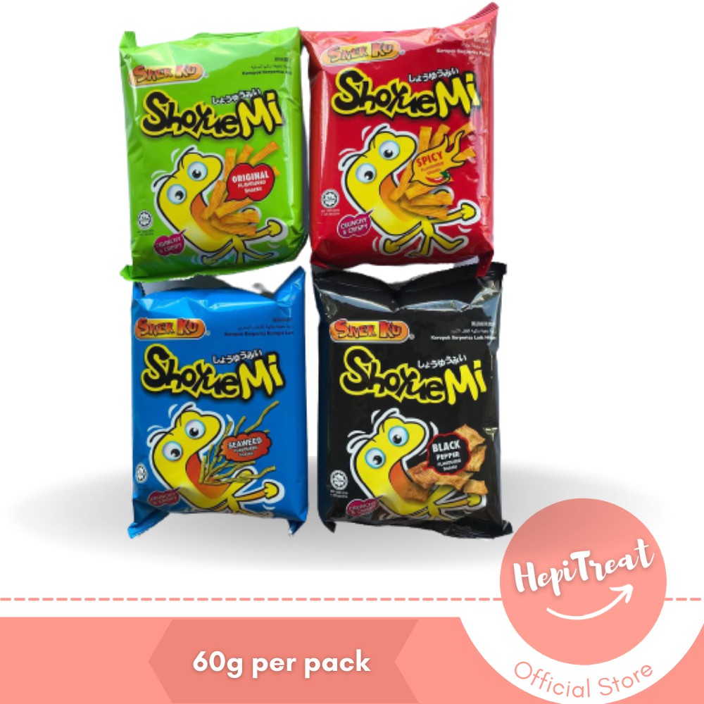 SNEK KU ShoyueMi Japanese Noodles Snack Original / Spicy / Seaweed / Black Paper (Big) - 60g by Hepi Treat