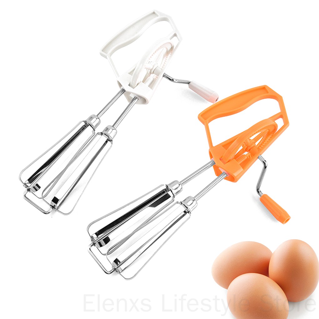 Hand Crank Egg Beater Stainless Steel Rotary Whisk Manual Mixer Kitchen