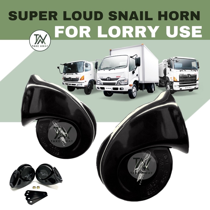 2PC Car Horn 12v 24v Digital Electric Speaker Alarm Black King Snail Horn kereta for all car Myvi Waja Wira BLM FLX