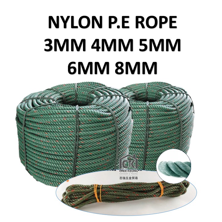 Green Rope Nylon Rope PE Rope Polyethylene Rope 3MM 4MM 5MM 6MM 8MM