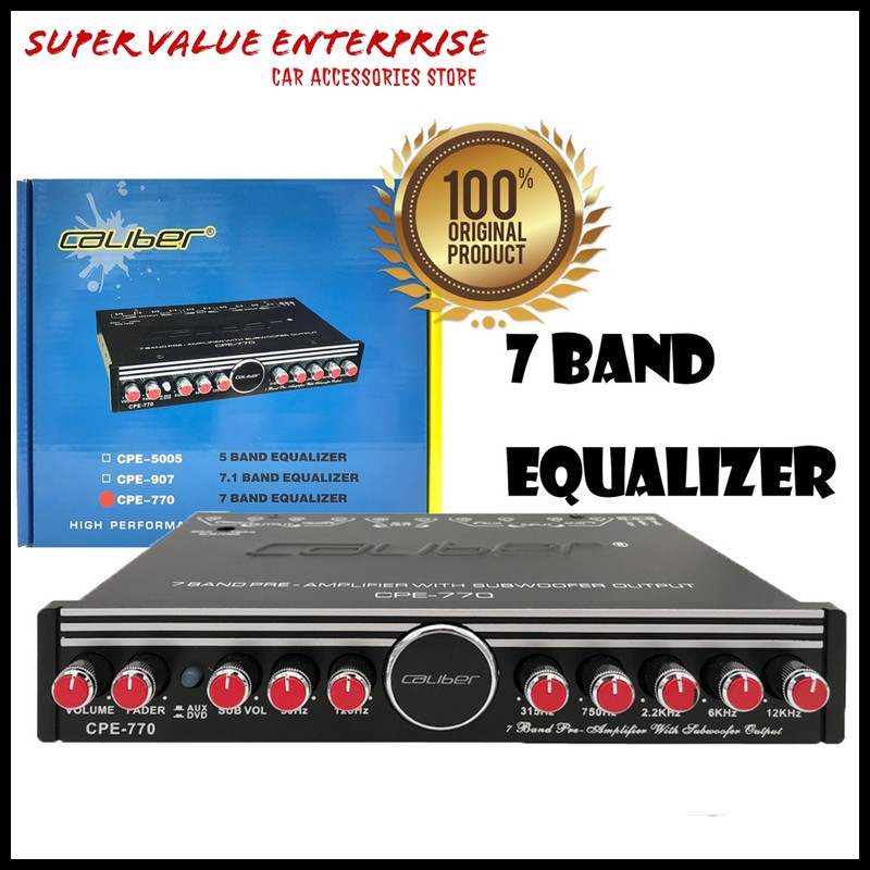 CALIBER PreAmp 7Band CPE770 Equalizer with subwoofer output suitable