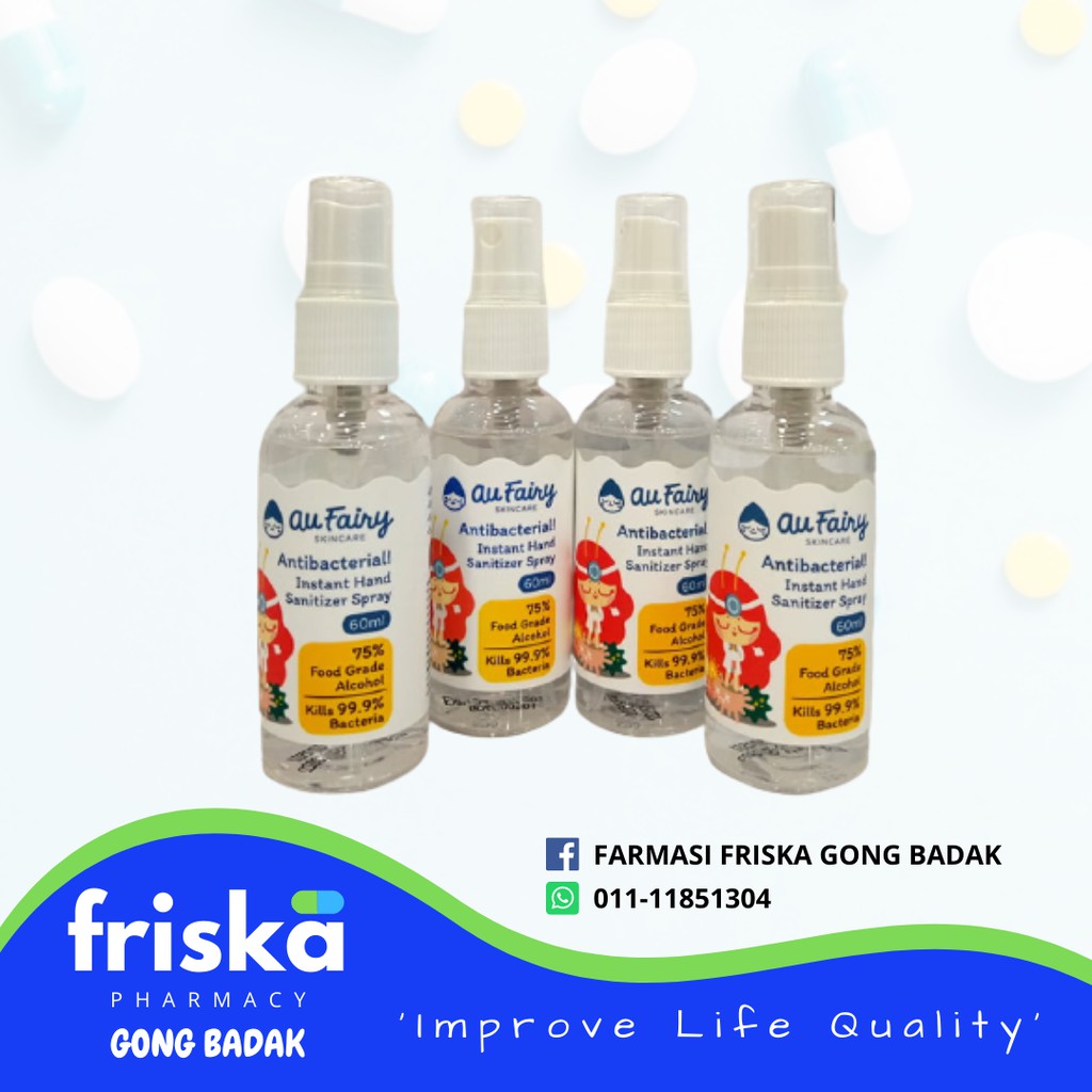AU FAIRY ANTIBACTERIAL INSTANT HAND SANITIZER SPRAY (60ML) Shopee
